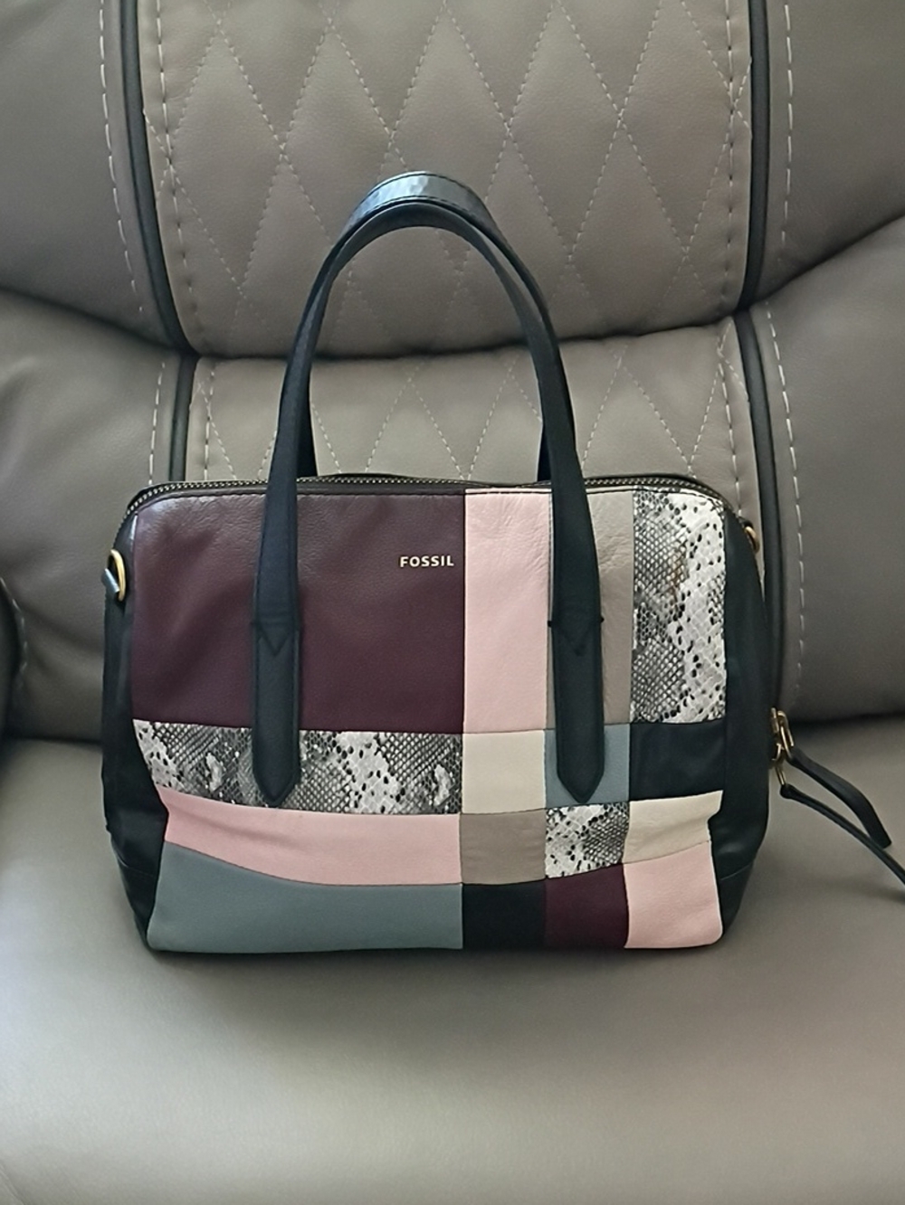 Fossil Sydney Patchwork Satchel